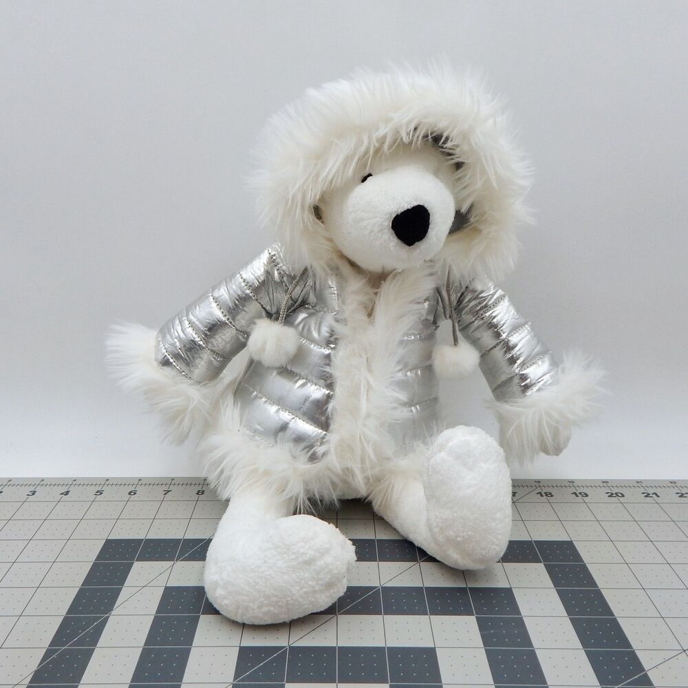 Bath & Body Works Igloo The Polar Bear Plush 16 In White Silver Coat Stuffed